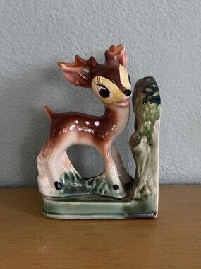Vintage 1950s Ceramic Bambi Deer Single Bookend